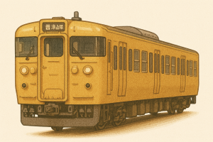 115系電車（黄色一色の岡山地区塗装）